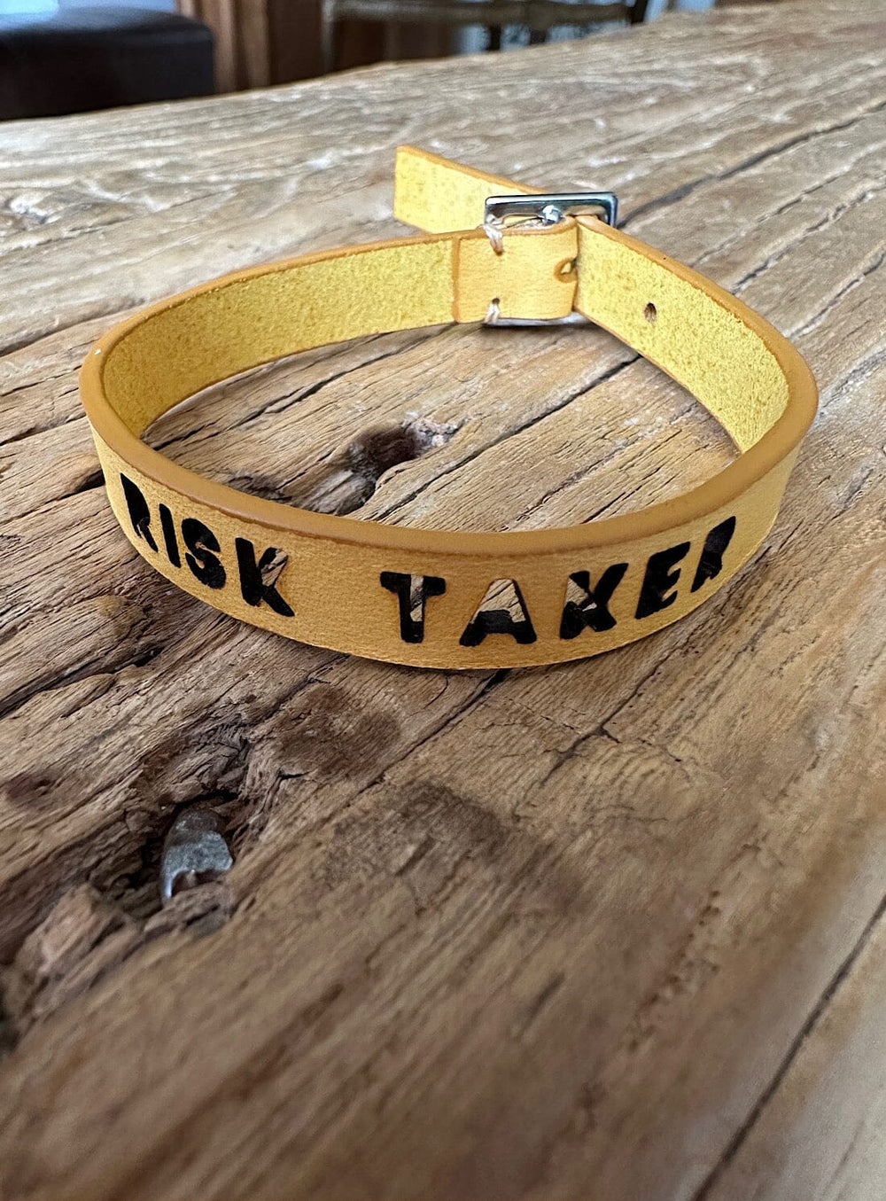 Risk Taker Yellow Leather Bracelet Jewellery YBDFinds 