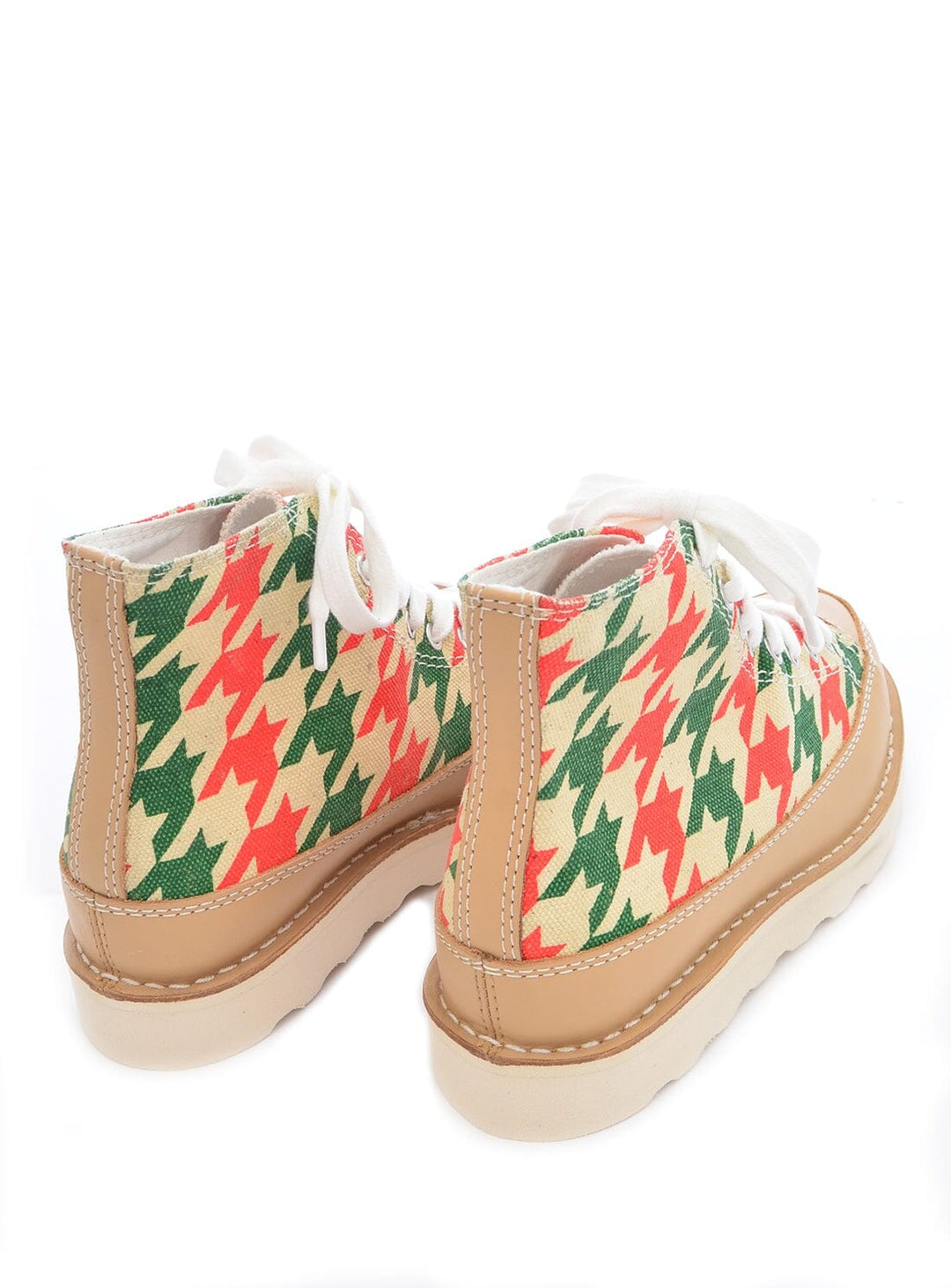 Rope Trainers in Dogstooth Red and Green Shoes YBDFinds 