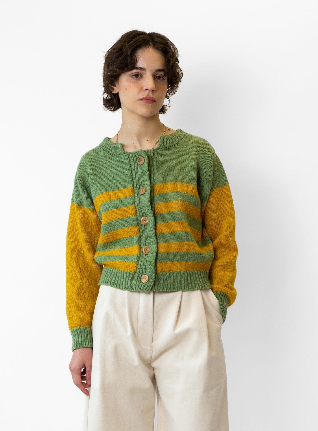 Yellow deals striped cardigan