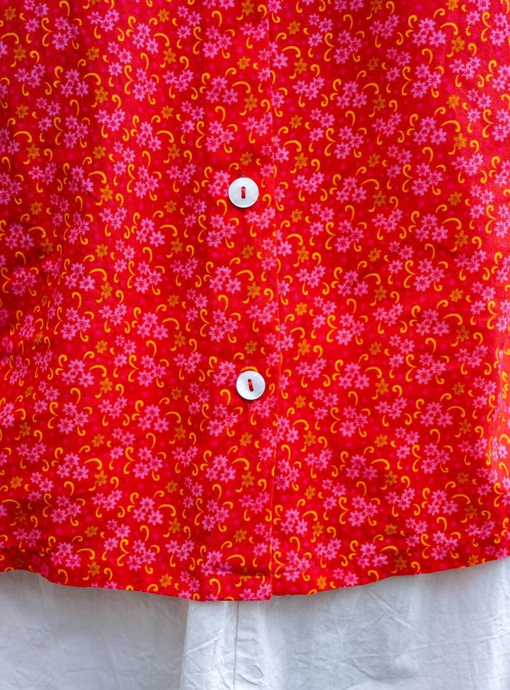 Round Collar Cotton Shirt in Red Clothing YBDFinds 