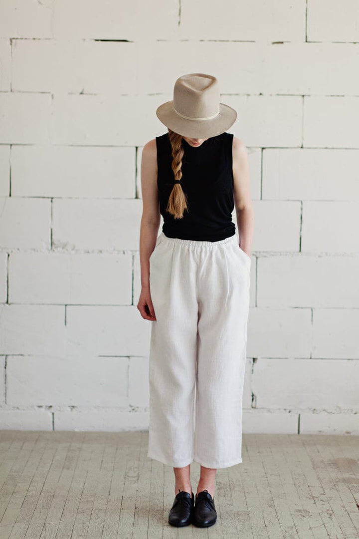 Signature Linen Trousers Trousers Lemuel MC M White 