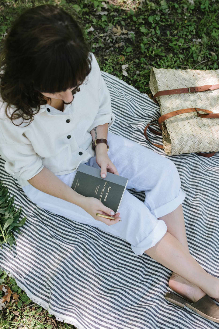 Signature Linen Trousers Trousers Lemuel MC S White 