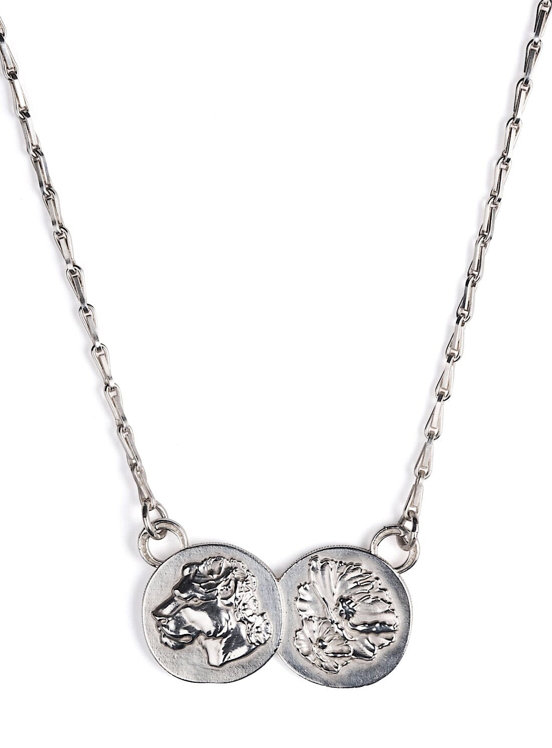 Classics 77 Elemental Double Coin Necklace In Silver for Men