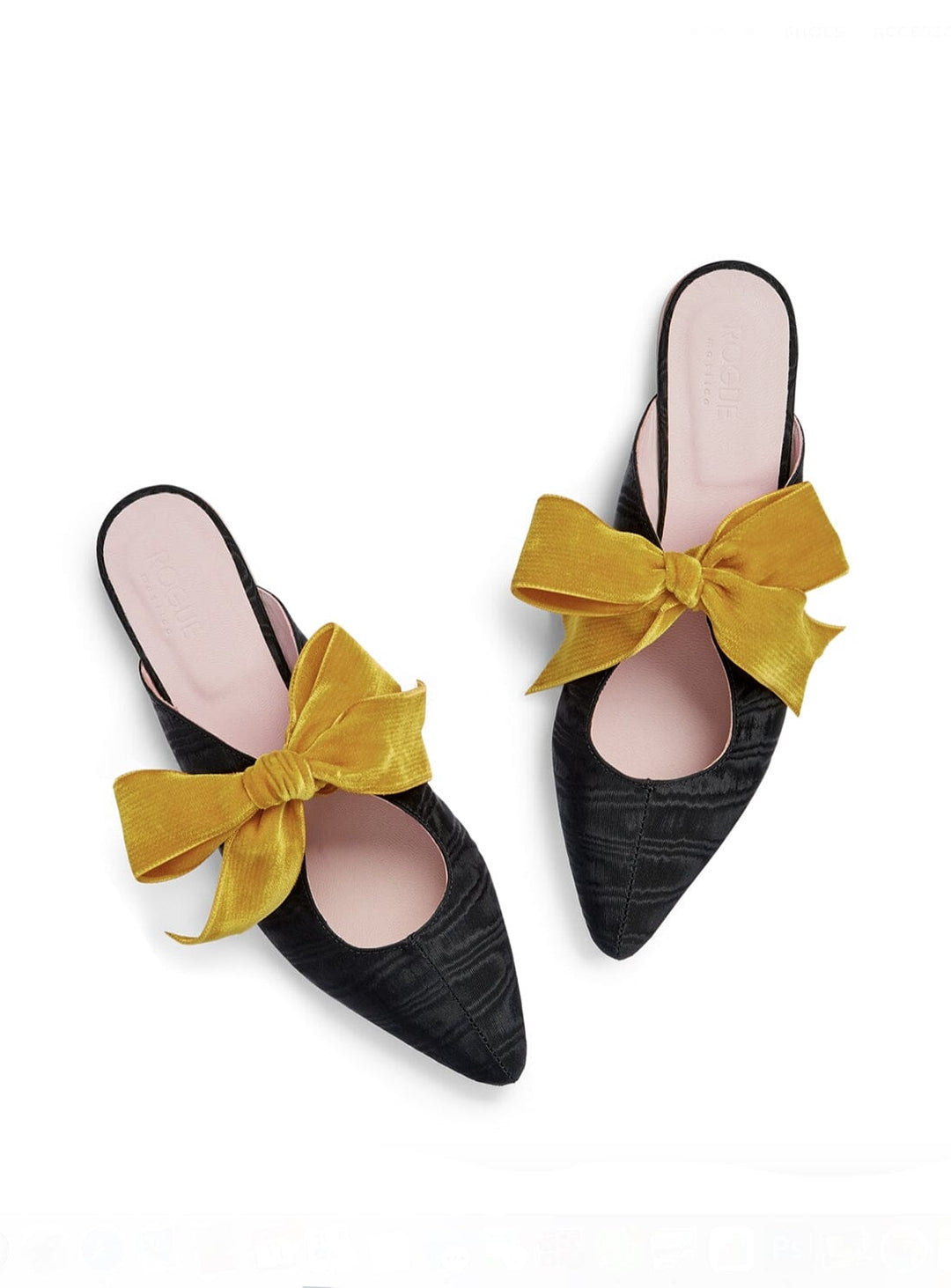 Sweetie Mule in Black Moire with Yellow Shoes YBDFinds 