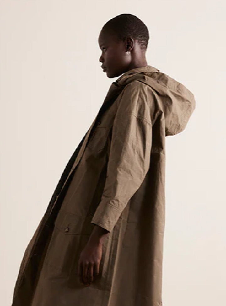 Takki No 49 Wax Cotton Raincoat in Olive Coats & Jackets YBDFinds 