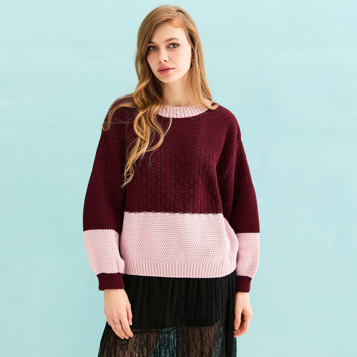 Taz Jumper in Burgundy Jumper Cara & The Sky 