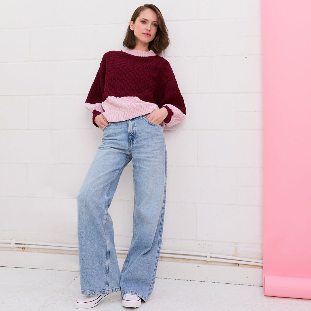 Taz Jumper in Burgundy Jumper Cara & The Sky 