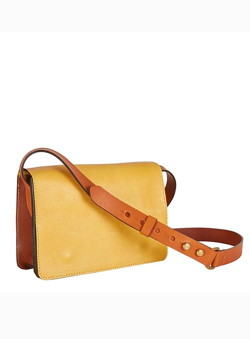 The Rye Leather Satchel in Yellow and Conker Bags YBDFinds 