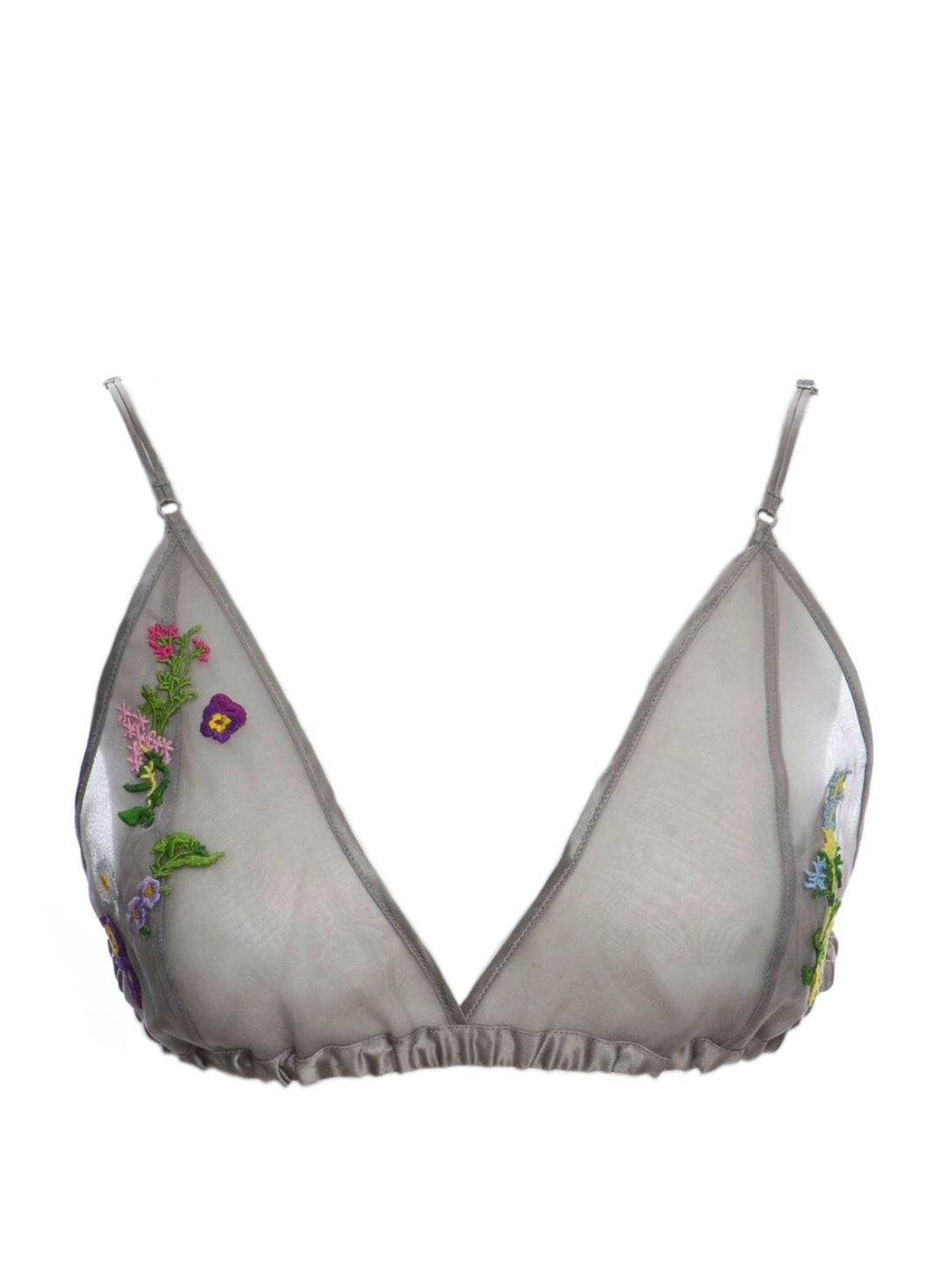 CREASE  Tilly Silver Bra with Embroidery – YBDFinds