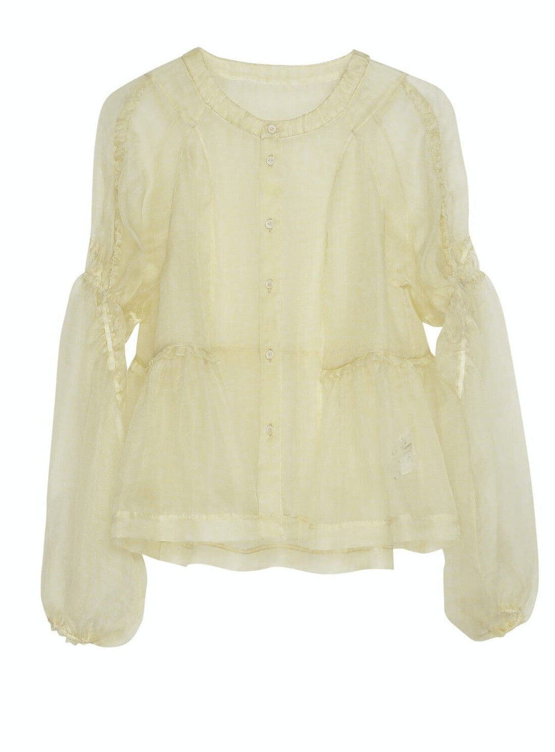 Tulle Silk Tops in Yellow Tops YBDFinds 