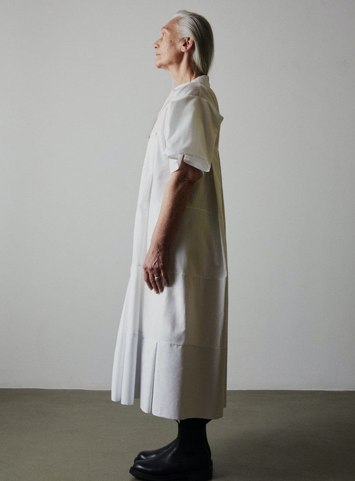 Turn Over Shirt Dress in White Dresses YBDFinds 