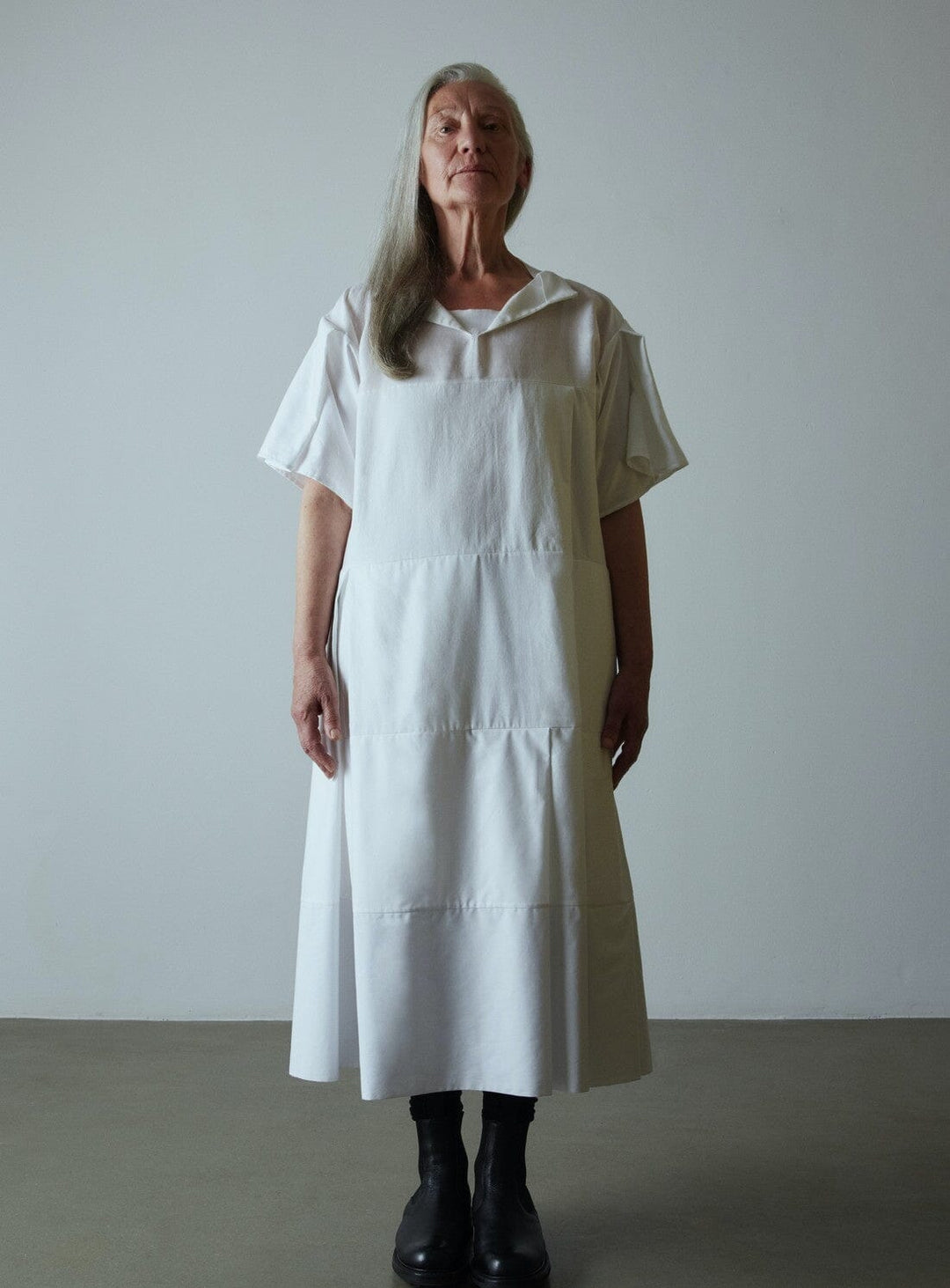 Turn Over Shirt Dress in White Dresses YBDFinds 