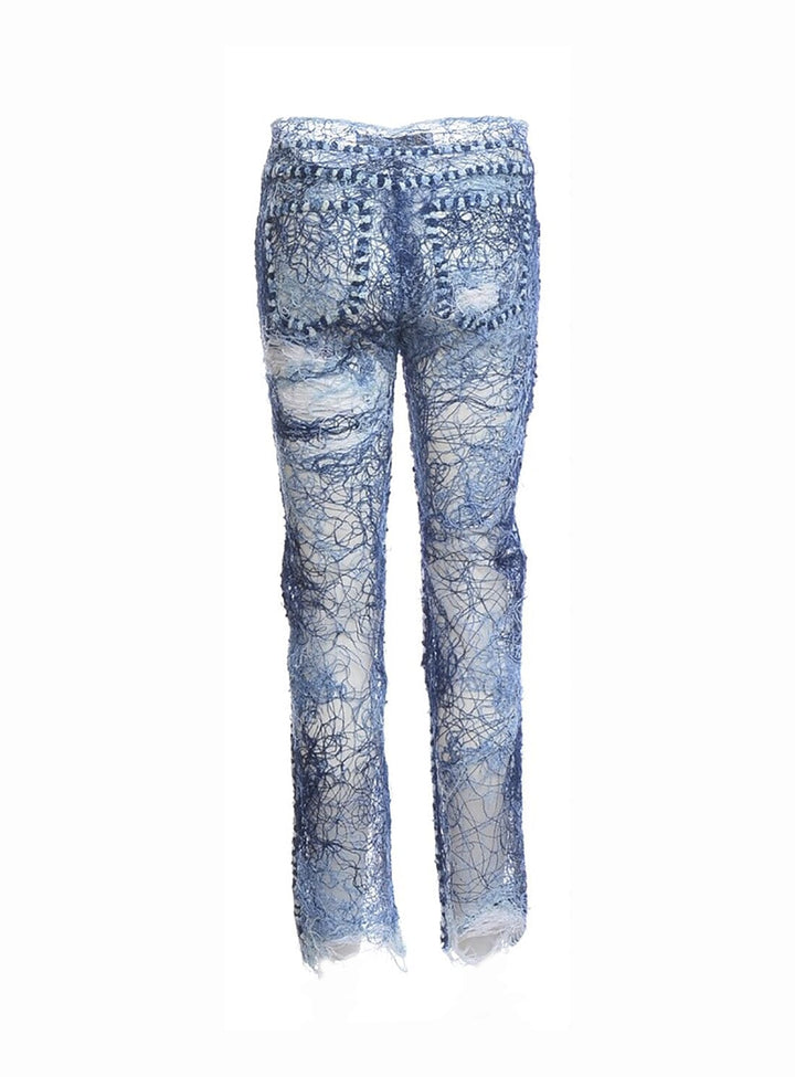 Yarn Painted Transparent Denim Jeans Trousers YBDFinds 