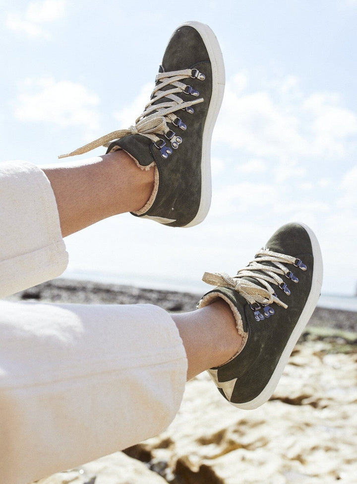 Ziggy Trainers in Khaki Suede Shoes YBDFinds 