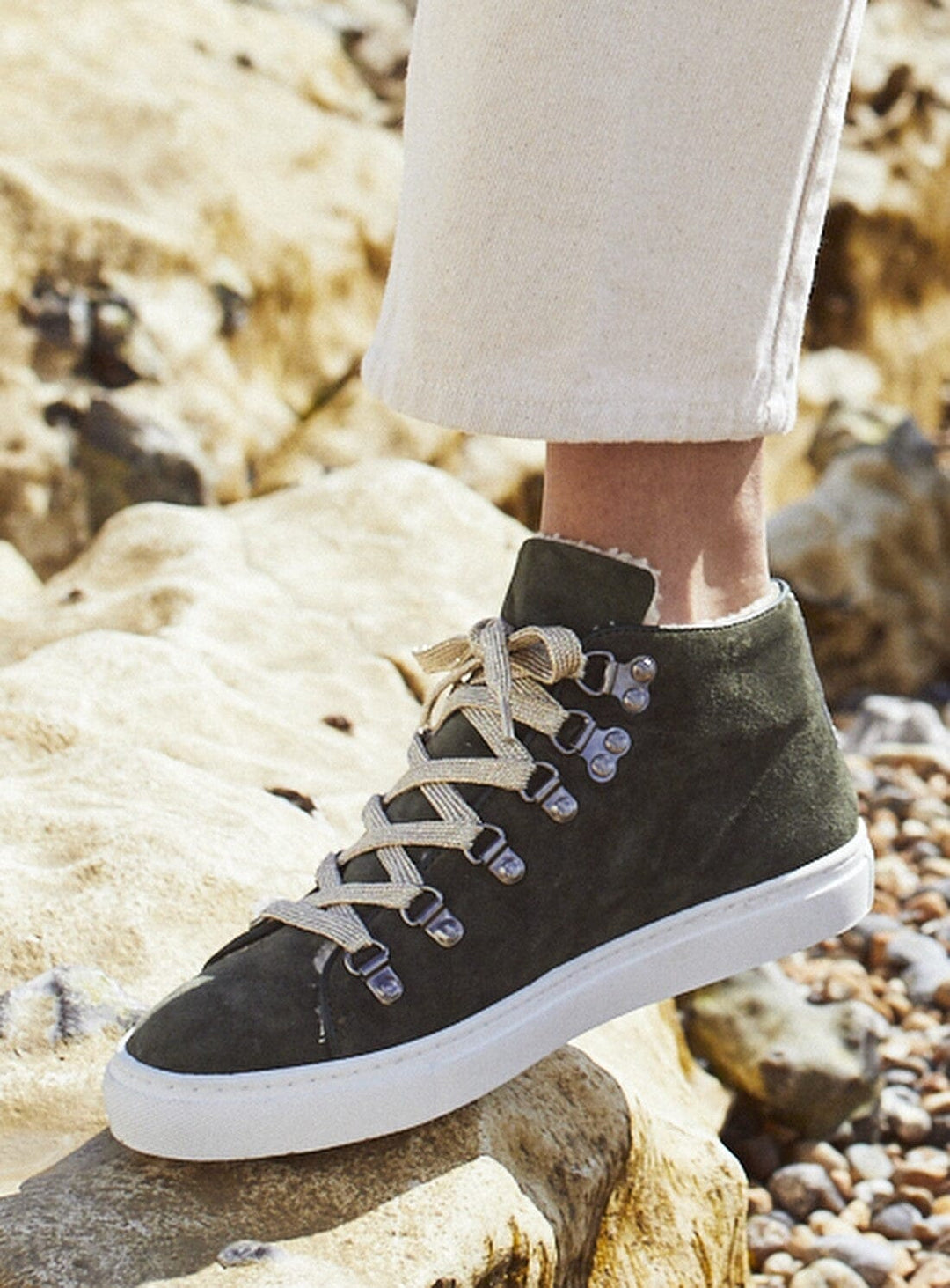 Ziggy Trainers in Khaki Suede Shoes YBDFinds 