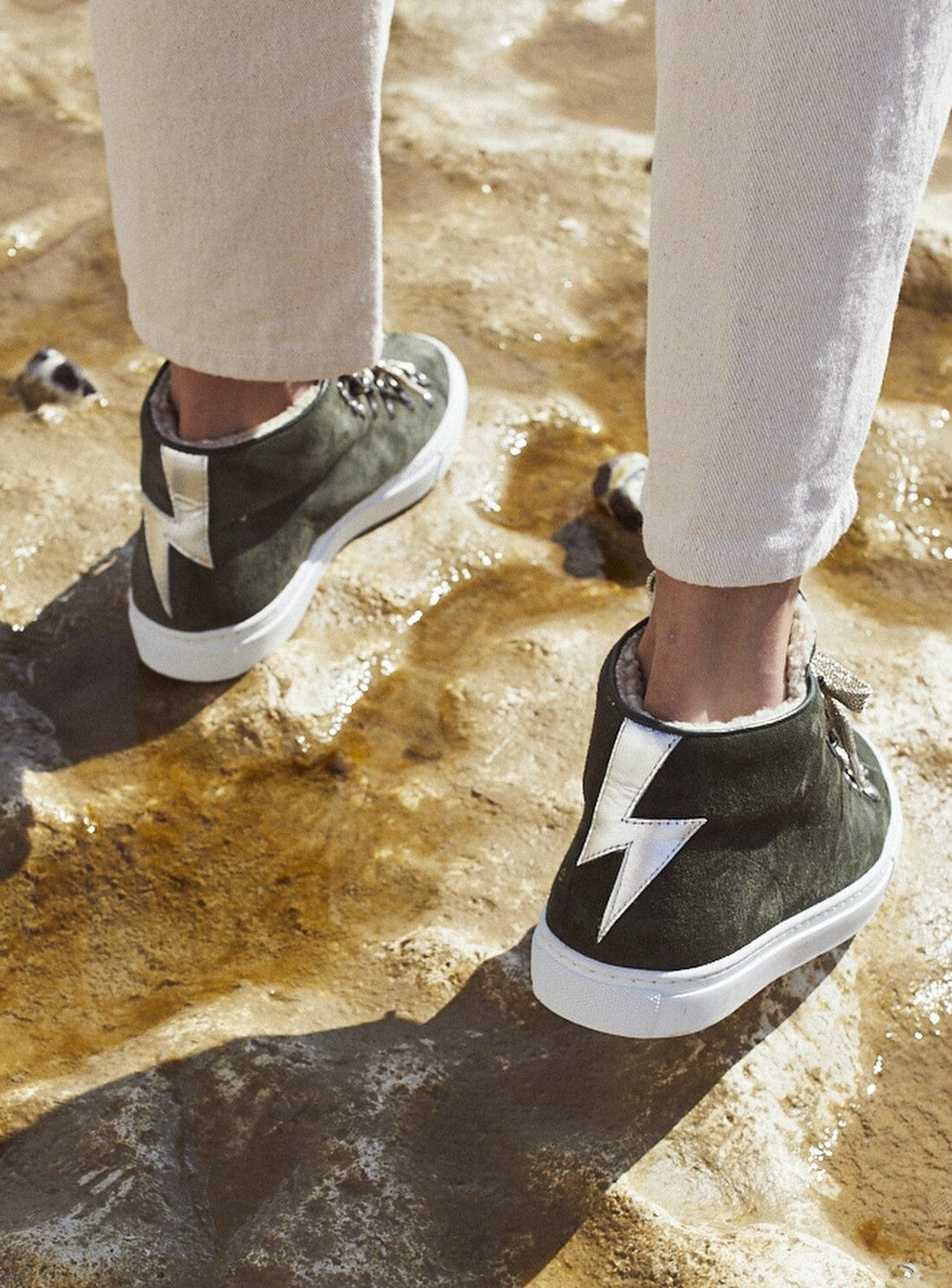 Ziggy Trainers in Khaki Suede Shoes YBDFinds 